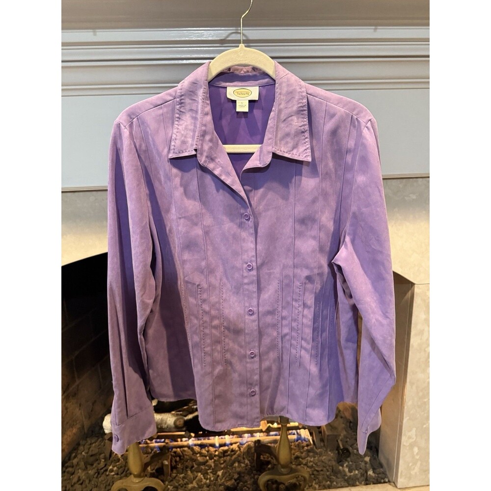 Talbots Faux Suede Long Sleeve Top Size Large